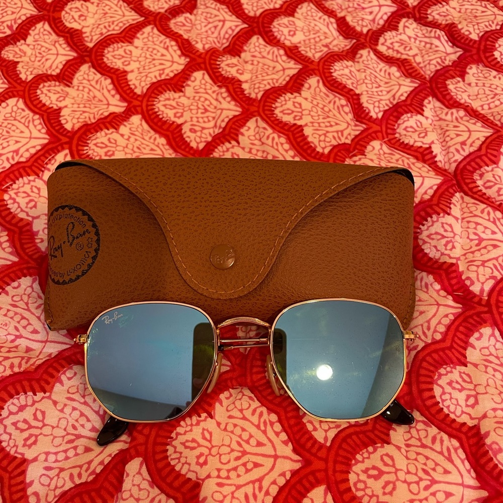 NEW RAY-BAN BLUE HEXAGON SUNGLASSES